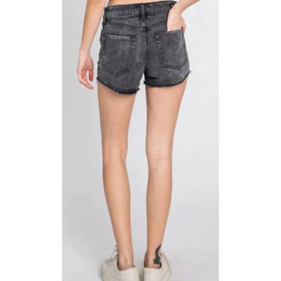 NEW LETTER TO JULIET vintage cut off shorts in washed black - Picture 3 of 3